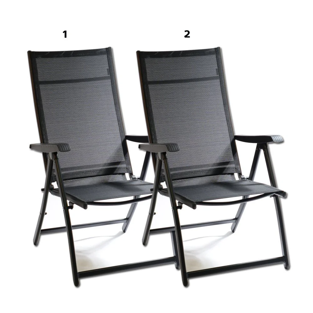 Heavy Duty Durable Adjustable Reclining Folding Chair Outdoor Indoor Garden Pool - Image 5