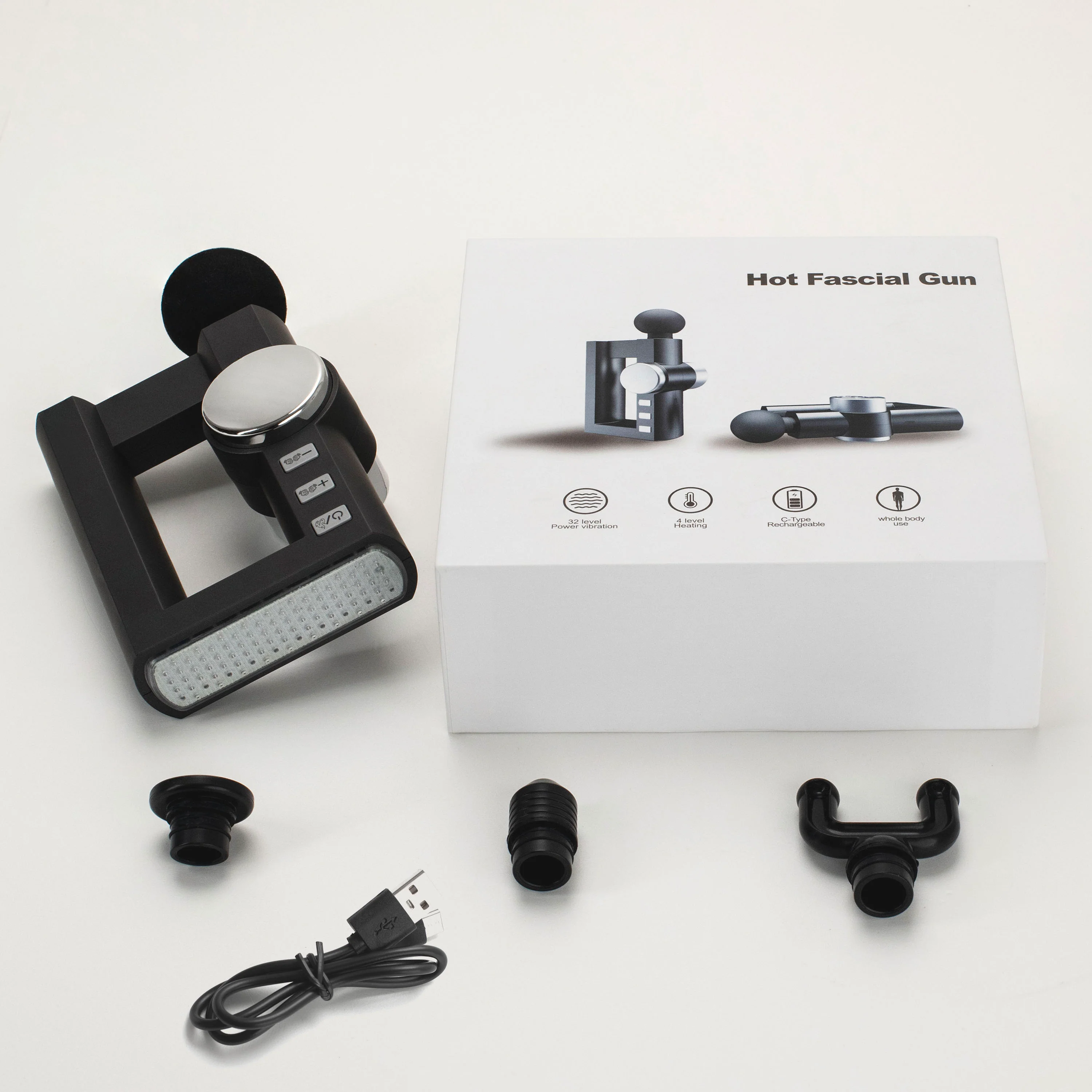 Percussion Massager Gun Rechargeable 4 Different Massager Tips with Heating - Image 5