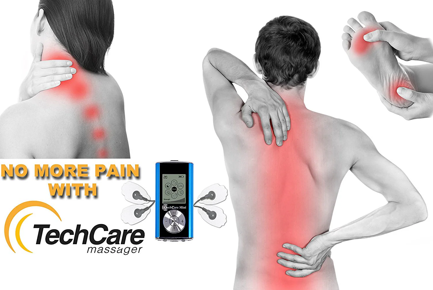 TechCare Mini Tens Massager + Belt + 6 Pads - Image 4