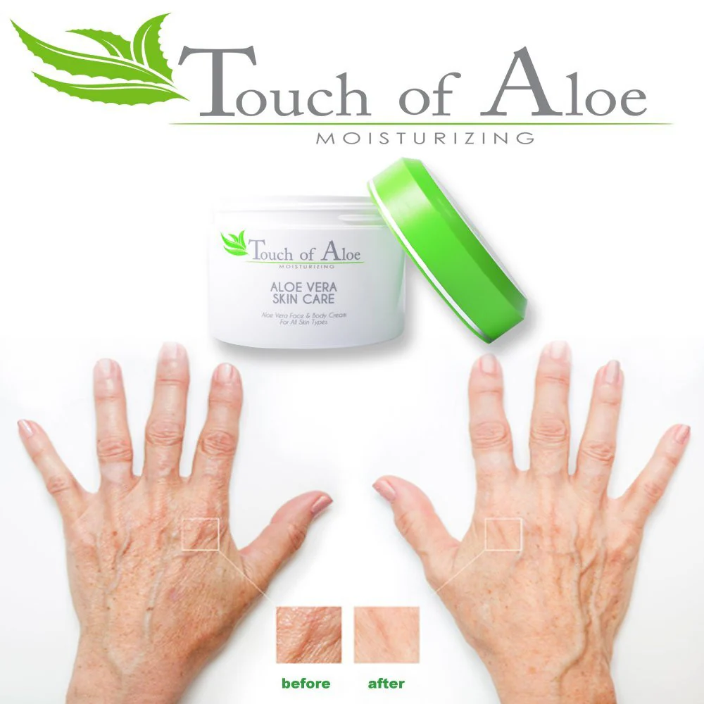 Touch Of Aloe Skin Care Moisturizing Cream 8 Oz Skin Care Jar Best Remedy Skin Repair Cream - Image 3