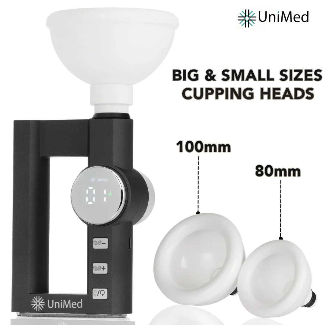 Unimed Torque Ultra Combo Set Massage Gun With Heat,Percussion Massager for Muscle Relief Heated Therapy with Cupping Massage Heads - Image 7